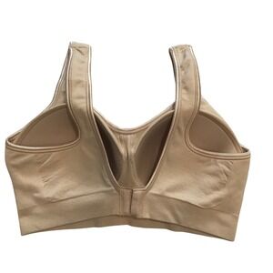 Bali Comfort Revolution Wirefree Bra Tan Size M Front Closure Support